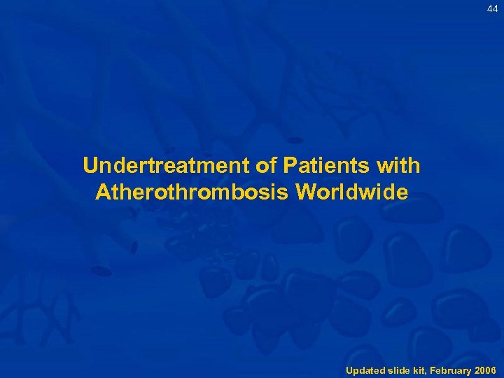 44 Undertreatment of Patients with Atherothrombosis Worldwide Updated slide kit, February 2006 