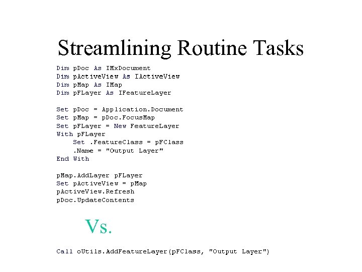 Streamlining Routine Tasks Vs. 