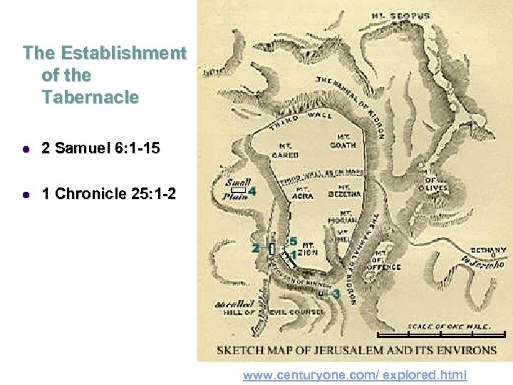 The Establishment of the Tabernacle l 2 Samuel 6: 1 -15 l 1 Chronicle