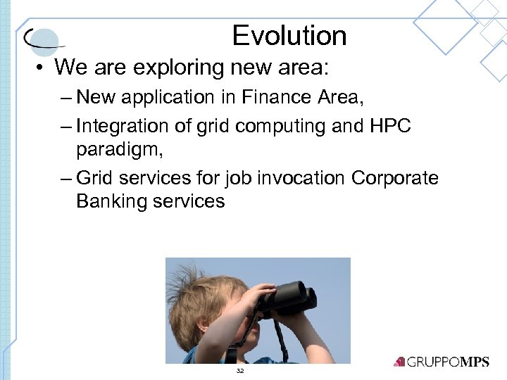 Evolution • We are exploring new area: – New application in Finance Area, –