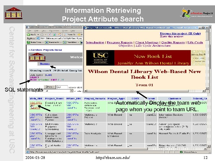 Information Retrieving Project Attribute Search C e n t e r f o r