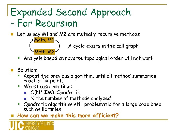 Expanded Second Approach - For Recursion n Let us say M 1 and M