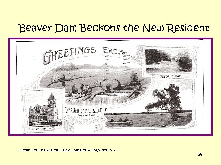 Beaver Dam Beckons the New Resident Graphic from Beaver Dam Vintage Postcards by Roger