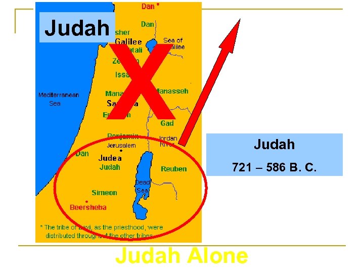 Judah X Judah 721 – 586 B. C. Judah Alone 