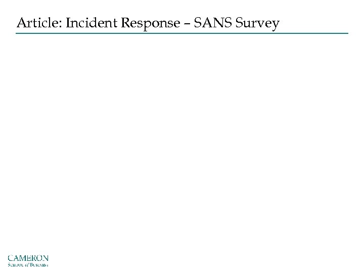 Article: Incident Response – SANS Survey 