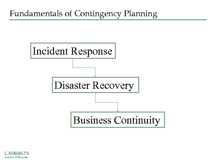 Fundamentals of Contingency Planning Incident Response Disaster Recovery Business Continuity 