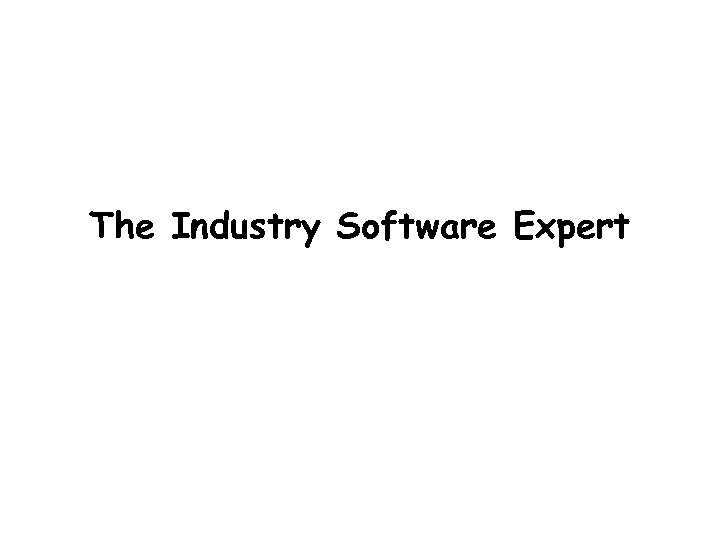 The Industry Software Expert 