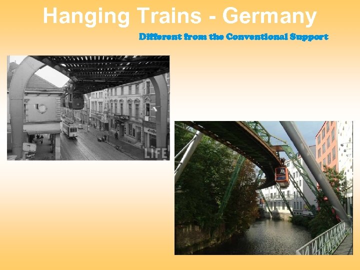 Hanging Trains - Germany Different from the Conventional Support 