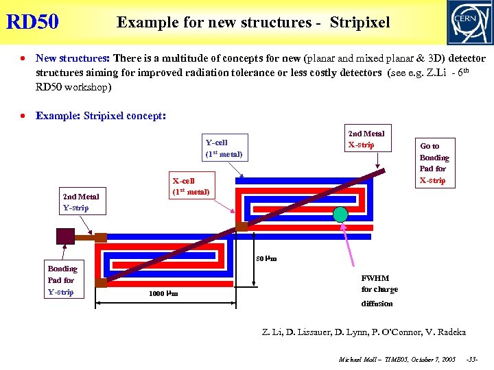 RD 50 Example for new structures - Stripixel New structures: There is a multitude