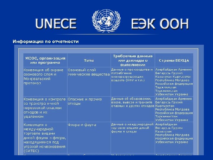Информация по отчетности 