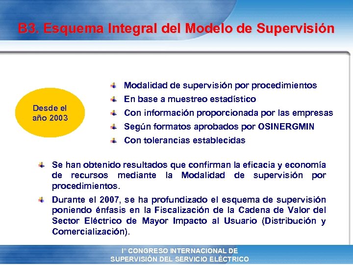 B 3. Esquema Integral del Modelo de Supervisión Modalidad de supervisión por procedimientos Desde