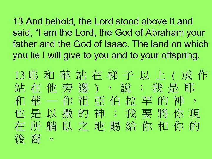 13 And behold, the Lord stood above it and said, “I am the Lord,
