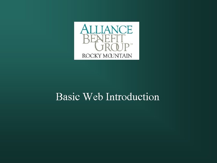 Basic Web Introduction 