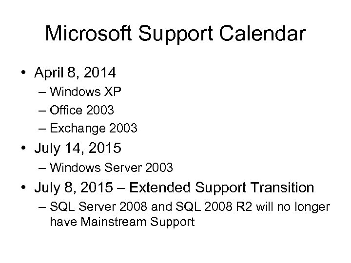 Microsoft Support Calendar • April 8, 2014 – Windows XP – Office 2003 –