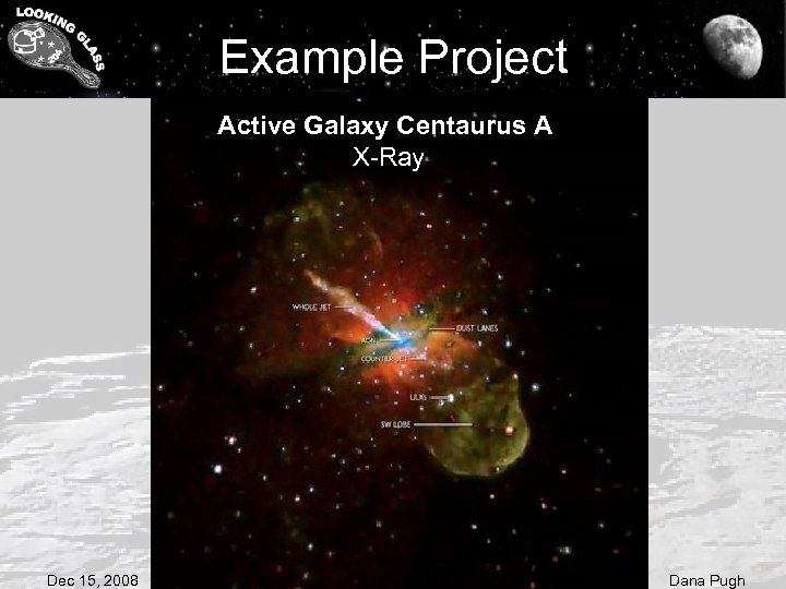 Example Project Active Galaxy Centaurus A X-Ray Dec 15, 2008 Lunar. SS Dana Pugh