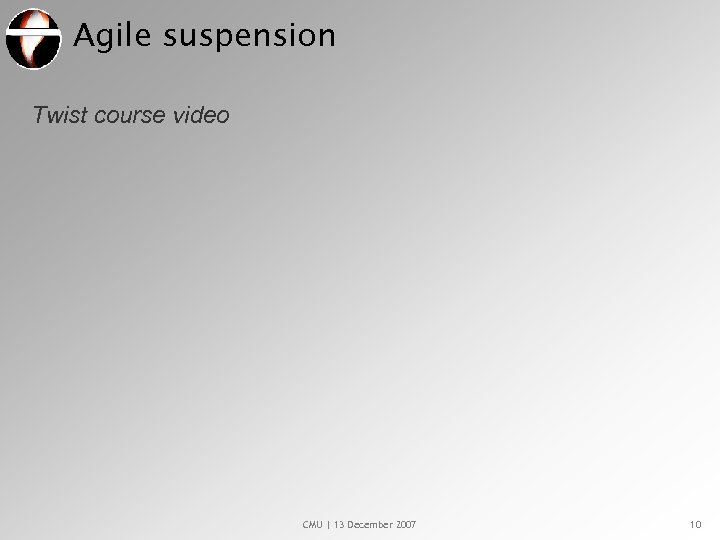 Agile suspension Twist course video CMU | 13 December 2007 10 