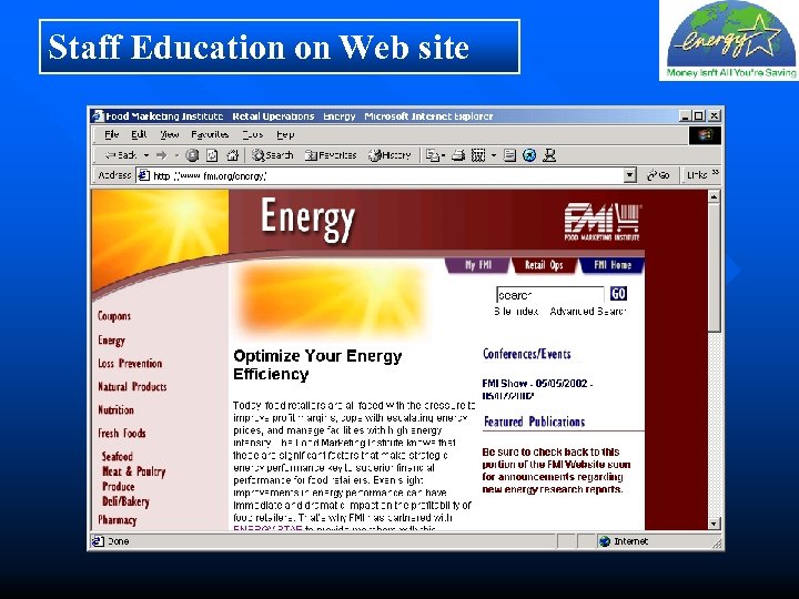 Staff Education on Web site 