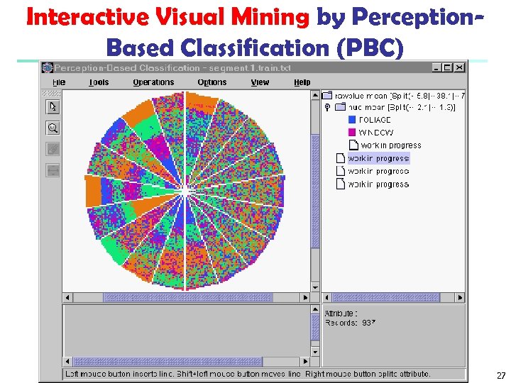 Interactive Visual Mining by Perception. Based Classification (PBC) Data Mining: Concepts and Techniques 27