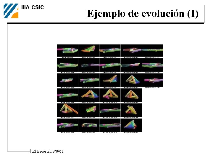 IIIA-CSIC El Escorial, 8/8/01 Ejemplo de evolución (I) 