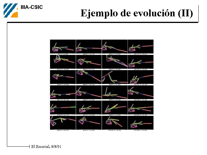 IIIA-CSIC El Escorial, 8/8/01 Ejemplo de evolución (II) 