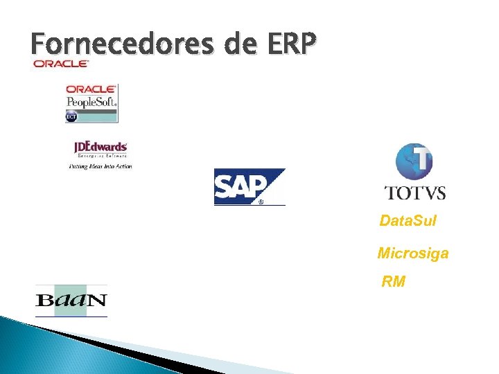 Fornecedores de ERP Data. Sul Microsiga RM 