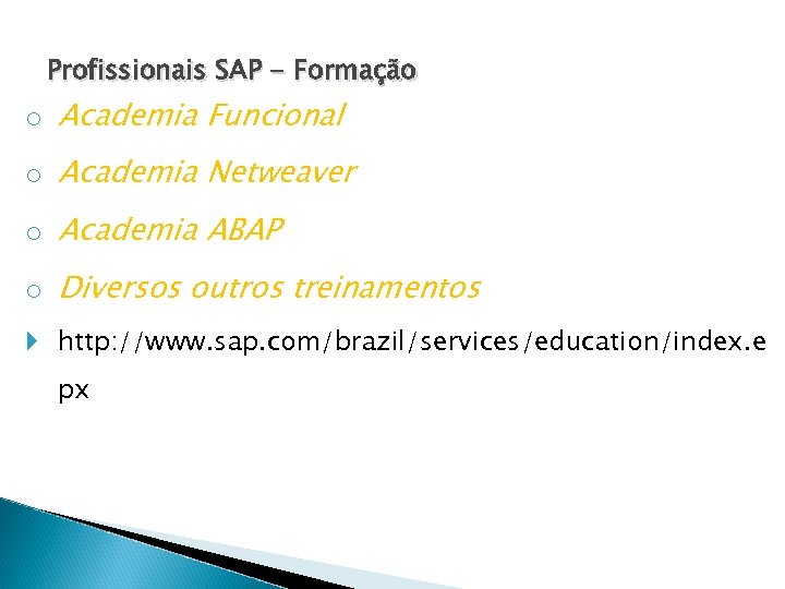 Profissionais SAP - Formação o Academia Funcional o Academia Netweaver o Academia ABAP o