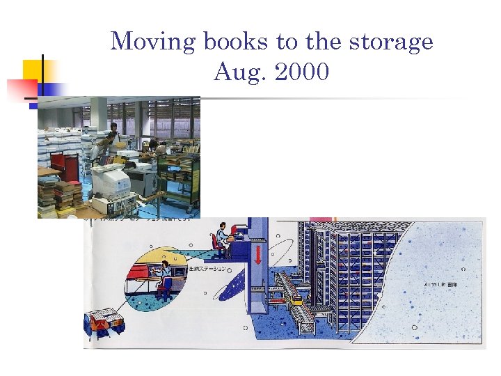 Moving books to the storage Aug. 2000 