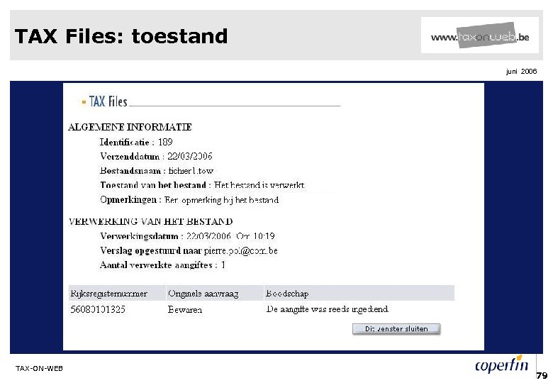 TAX Files: toestand juni 2006 TAX-ON-WEB 79 