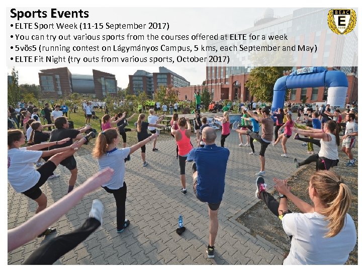 Sports Events • ELTE Sport Week (11 -15 September 2017) • You can try