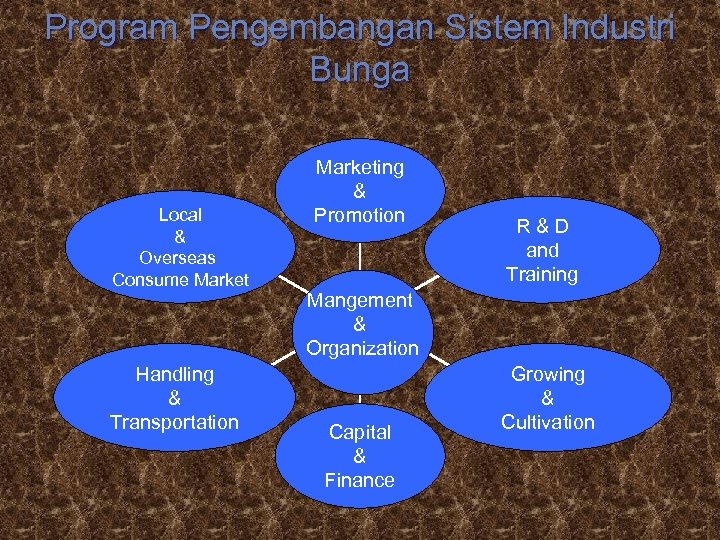Program Pengembangan Sistem Industri Bunga Local & Overseas Consume Market Handling & Transportation Marketing