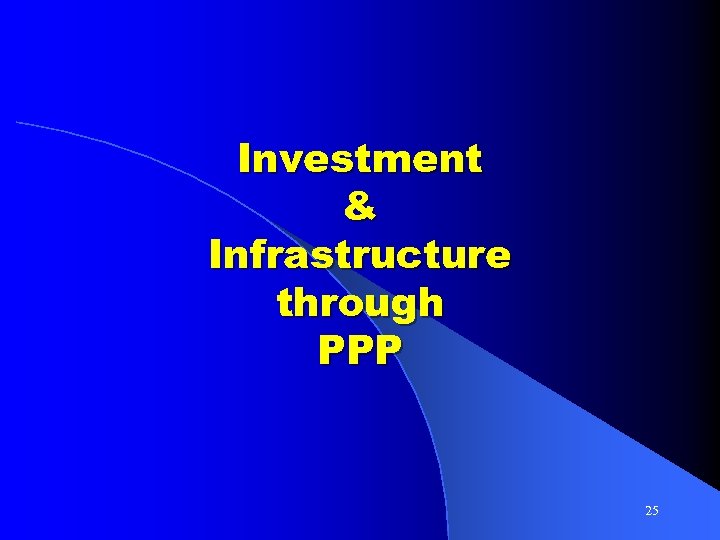 Investment & Infrastructure through PPP 25 
