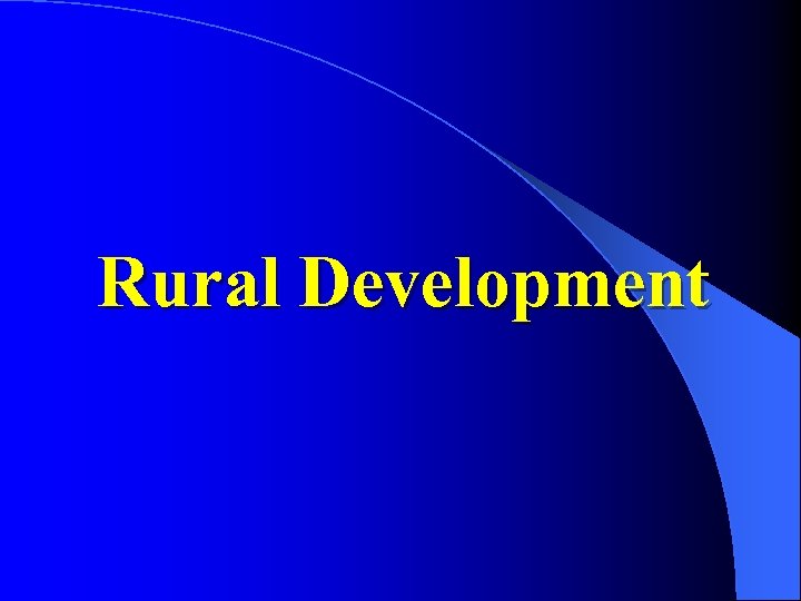 Rural Development 