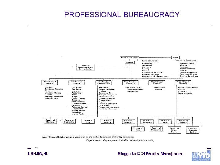 PROFESSIONAL BUREAUCRACY UBH, IIW, HL Minggu ke 12 34 Studio Manajemen 