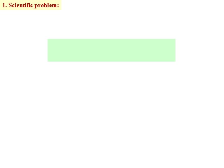 1. Scientific problem: 