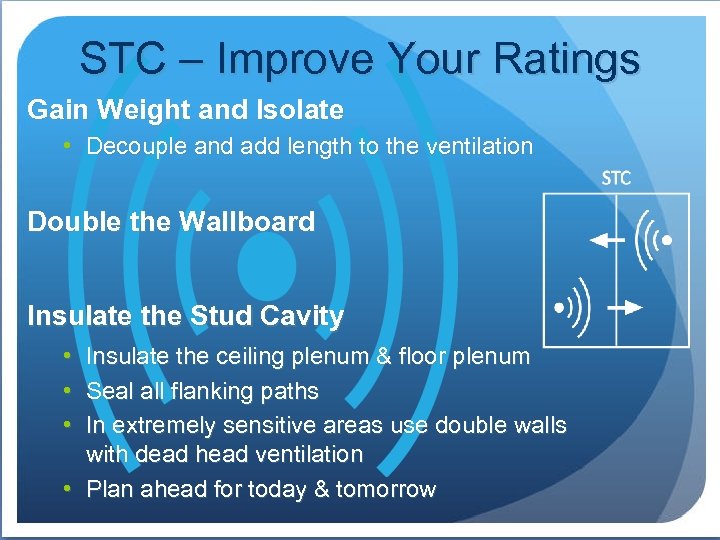 STC – Improve Your Ratings Gain Weight and Isolate • Decouple and add length