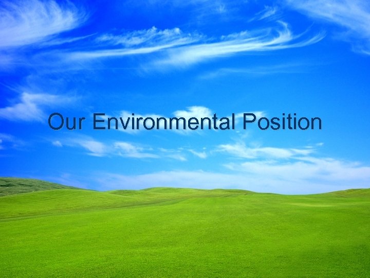 Our Environmental Position 