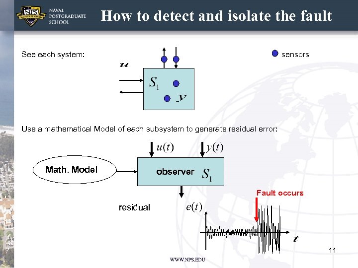 How to detect and isolate the fault See each system: sensors Use a mathematical