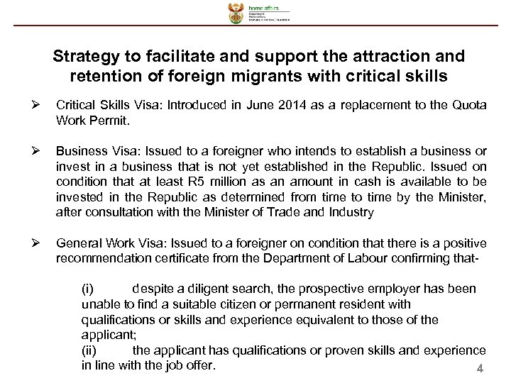 Strategy to facilitate and support the attraction and retention of foreign migrants with critical