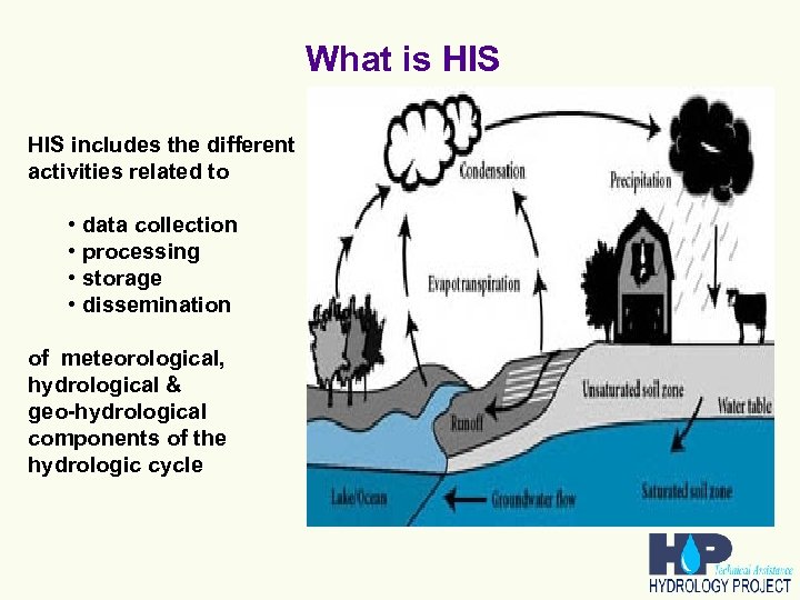 What is HIS includes the different activities related to • data collection • processing