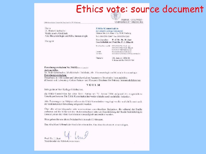 Ethics vote: source document 