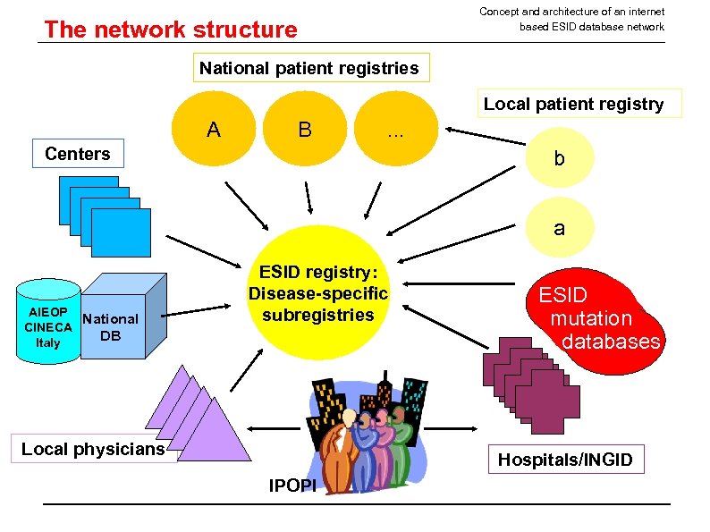 Concept and architecture of an internet based ESID database network The network structure National