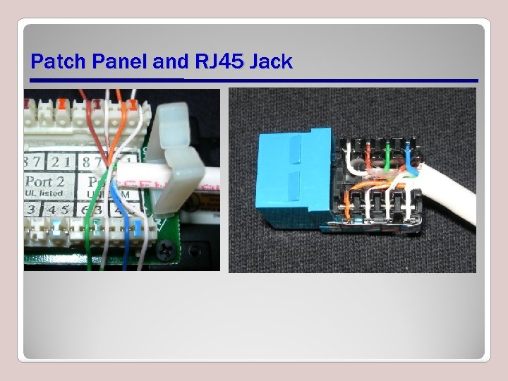 Patch Panel and RJ 45 Jack 