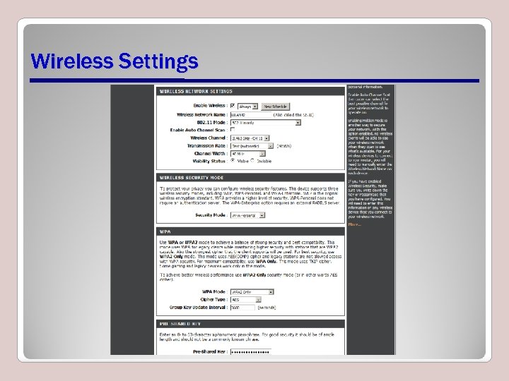 Wireless Settings 