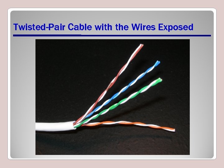 Twisted-Pair Cable with the Wires Exposed 