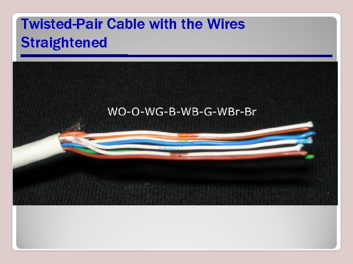 Twisted-Pair Cable with the Wires Straightened 