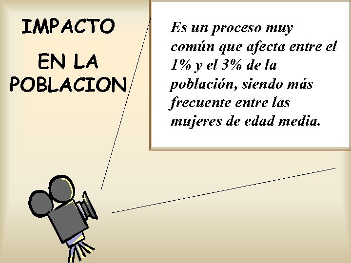 IMPACTO EN LA POBLACION Es un proceso muy común que afecta entre el 1%