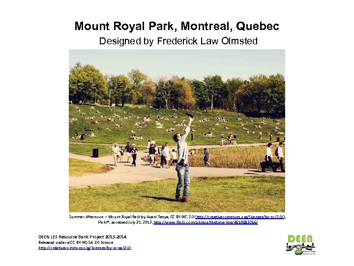 Mount Royal Park, Montreal, Quebec Designed by Frederick Law Olmsted Summer Afternoon – Mount
