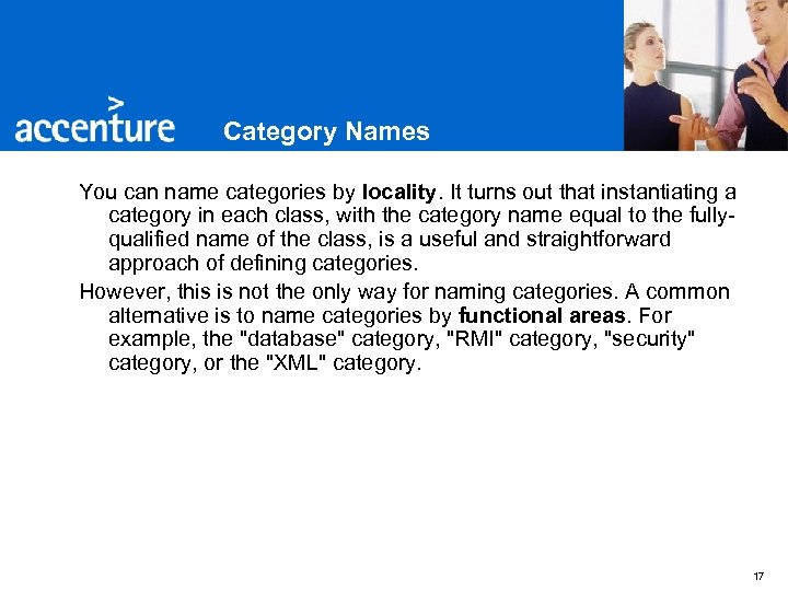 Category Names You can name categories by locality. It turns out that instantiating a