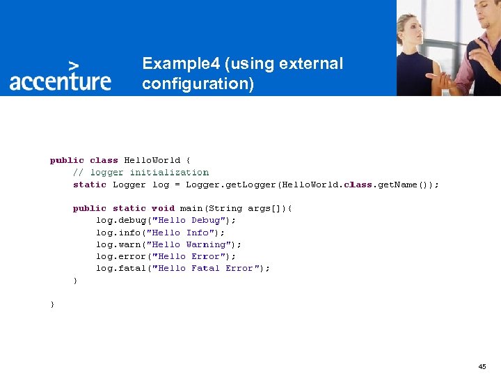 Example 4 (using external configuration) 45 