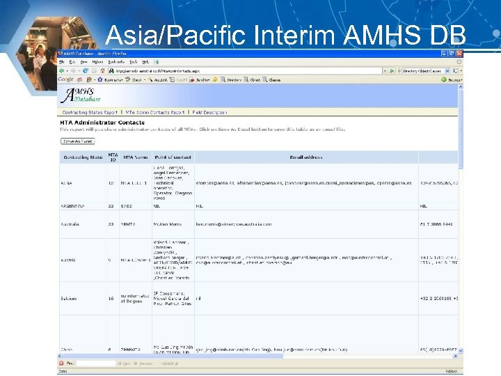 Asia/Pacific Interim AMHS DB 